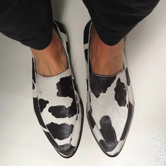 COW PRINT SLIP-ONS