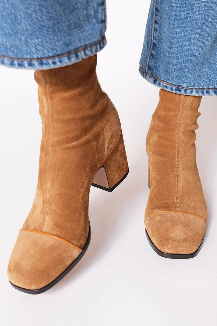JANE | SUEDE ZIP-UP ANKLE BOOTS