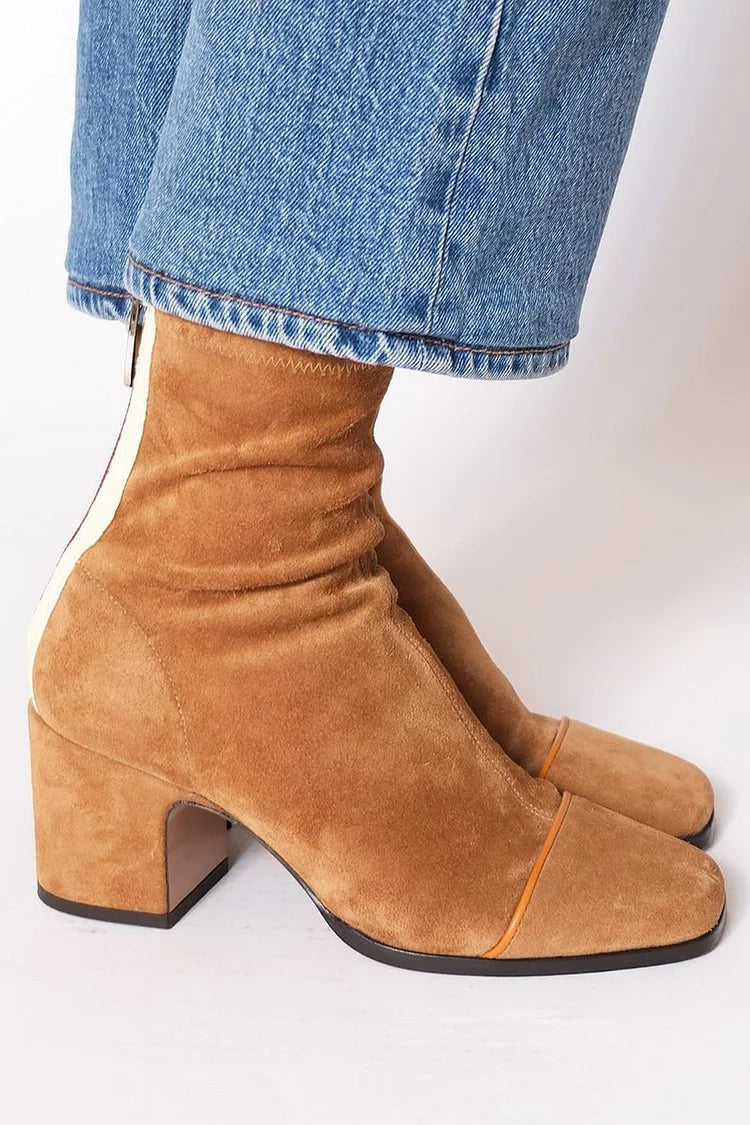JANE | SUEDE ZIP-UP ANKLE BOOTS