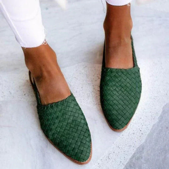 Cleo | Stylish Woven Slip-On Flats