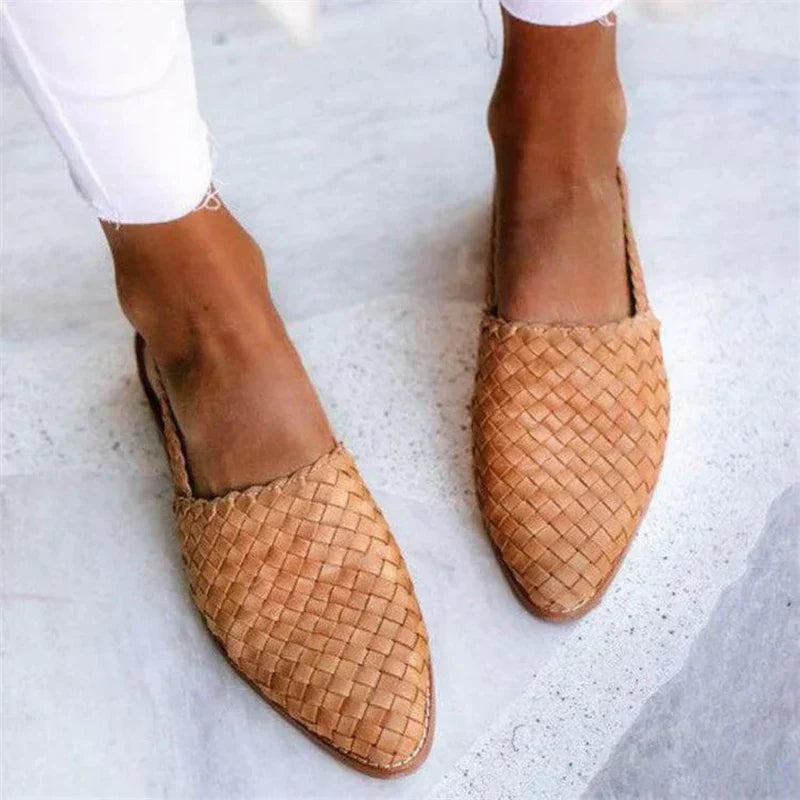 Cleo | Stylish Woven Slip-On Flats