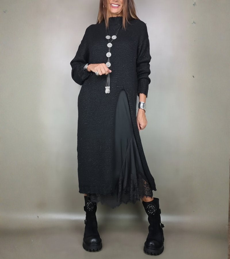 Silva | Long Set in Knit and Satin