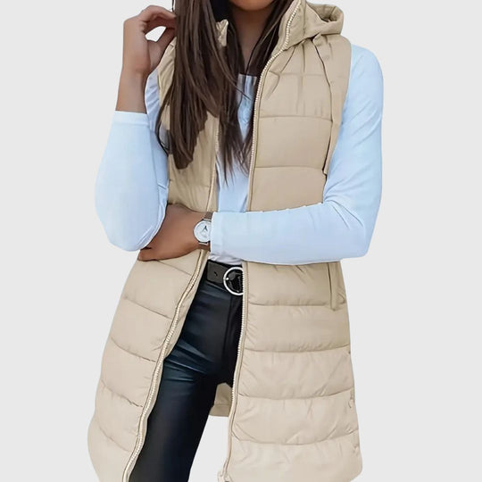 RAIN - Hood Long Puffer Vest