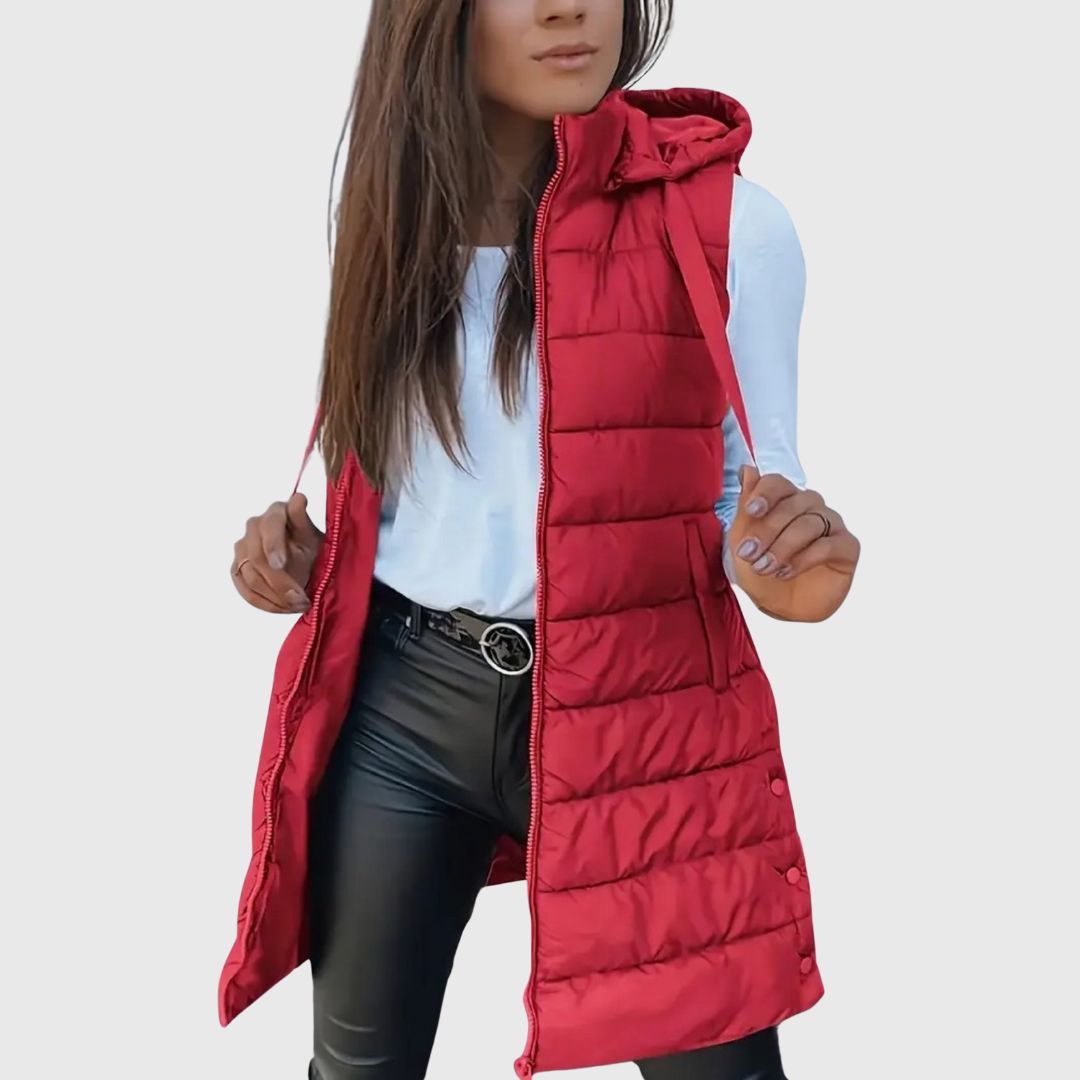 RAIN - Hood Long Puffer Vest
