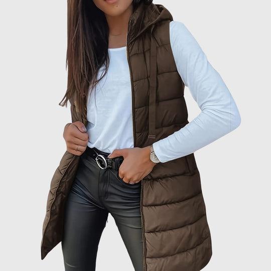 RAIN - Hood Long Puffer Vest
