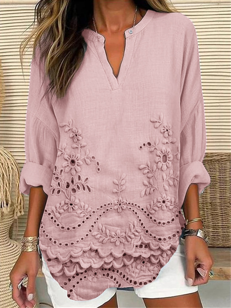 Wendy | Stylish Casual Embroidered Tunic Blouse