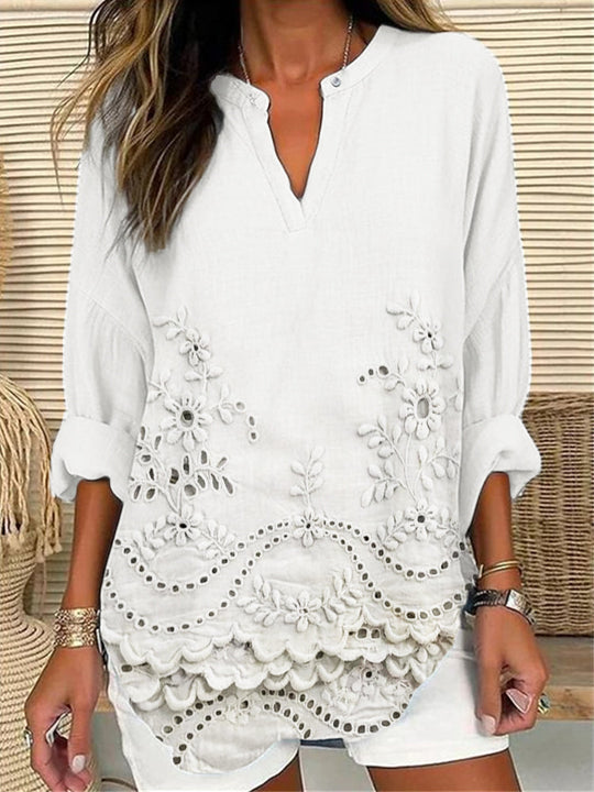 Wendy | Stylish Casual Embroidered Tunic Blouse