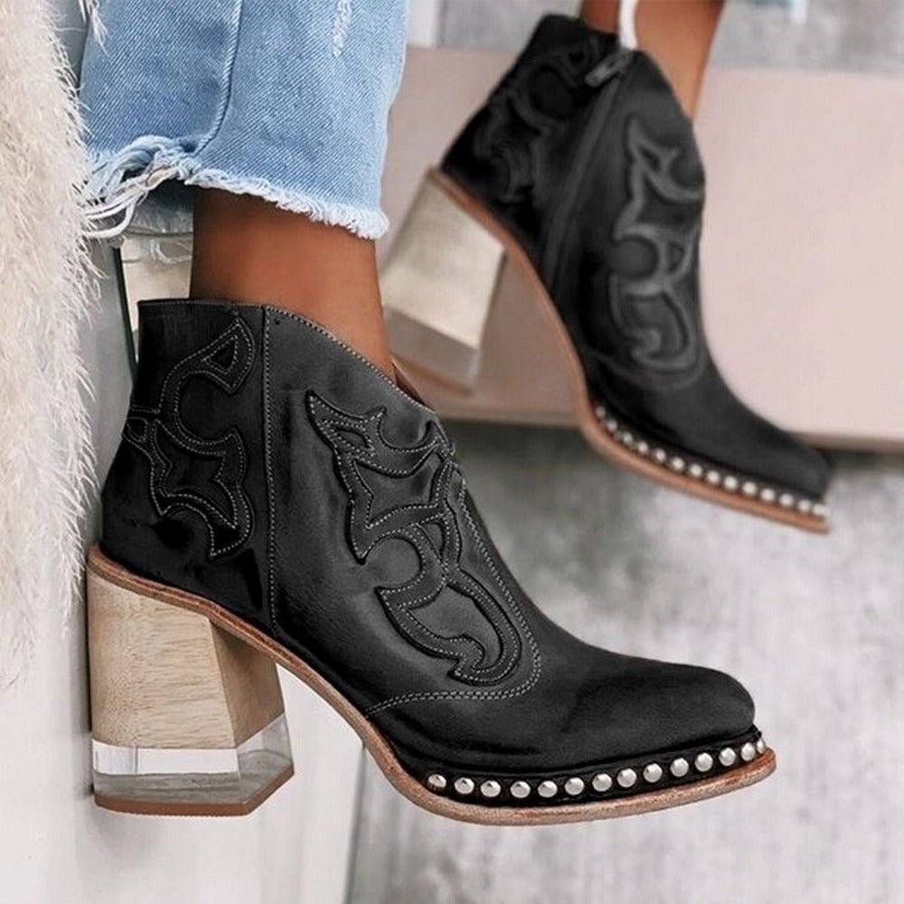Jessy | Embroidered Western Heel Boots