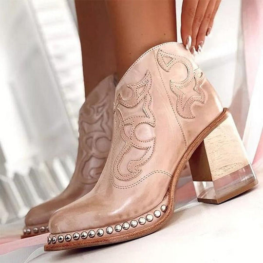 Jessy | Embroidered Western Heel Boots