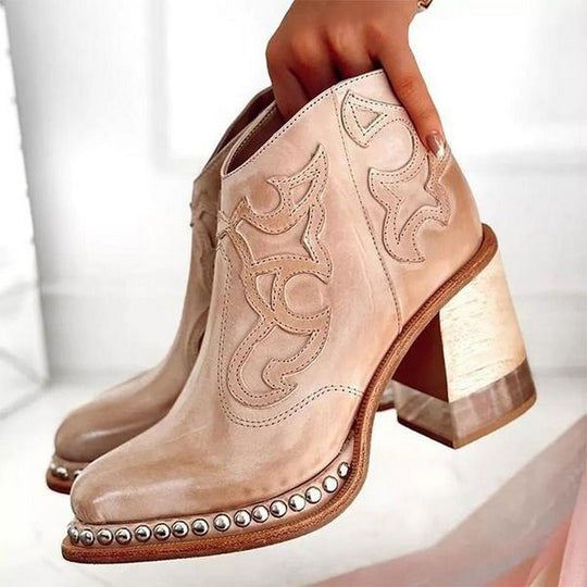Jessy | Embroidered Western Heel Boots