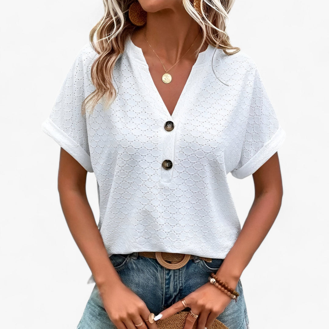 Zoey | Casual V-Neck Buttoned Blouse