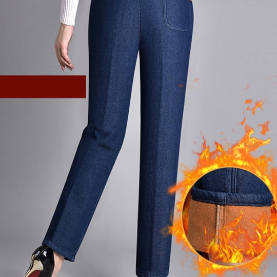 Olivia | Women's Jeans with Side Pockets and Elastic Waist