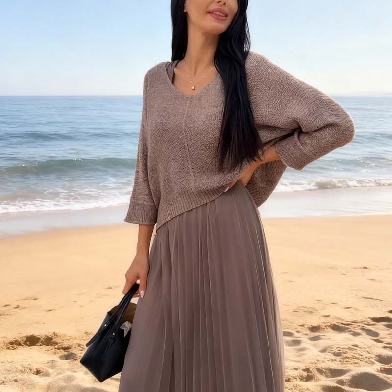 Elegant Knitted Sweater & Tulle Skirt Set